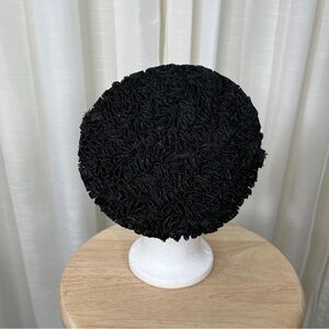 Vintage Black ruffled hat